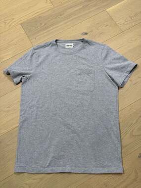 Taylor Stitch Heather Grey Cotton Blend Pocket Tee Shirt